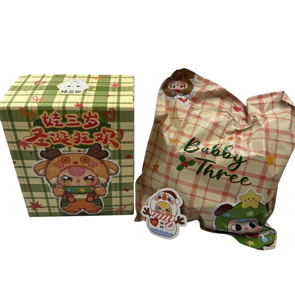 Baby Three Christmas Carnival Snowman Plush Figure Confirmed Blind Box Sealed